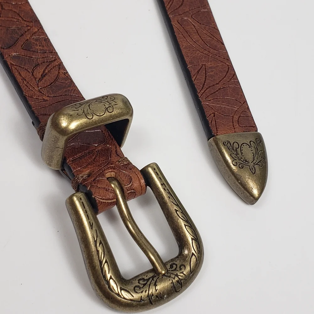 Sundance Brown Leather - Tooled Engraved w/ Bronze Southwestern Equestrian XXS